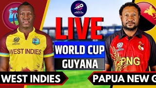 WI VS PNG ICC T20 WORLD CUP MATCH 2 LIVE AND COMMENTARY