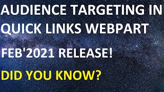 Target Audience in Quick Links Webpart