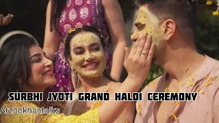 Surbhi jyoti Grand haldi function beautiful outdoor location 🥰#surbhijyoti#haldi #haldiceremony |