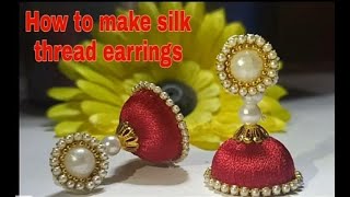 How to make traditional silk thread earrings by Nehu all crafthub