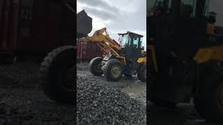 Liugong wheel loader dumping rocks ||