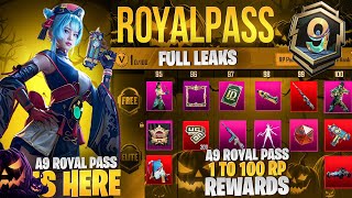 OMG 😱 A9 Royal Pass 1 To 100 Rp Full Leaks | A9 Rp All Gun Skins | Vehicle Skin | 4 Mythic In A9 Rp