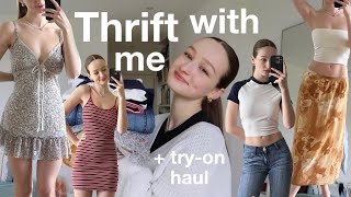 Thrift with me for this spring! + a try-on HAUL of everything I got:)