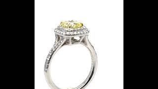 Tiffany & Co Platinum Yellow Diamond Engagement Ring 1.41ct