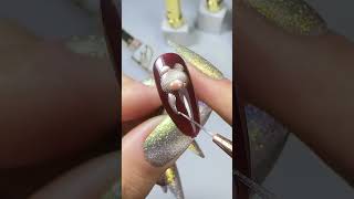 Super Cute Teddy Bear Nail Design by LAVIS Cat Eyes - Best 2023 Nail Art Tutorial