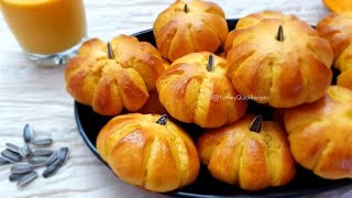 How to make Soft Pumpkin Shaped Bread Rolls by Yummy Quick Recipes