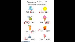 Worksheet of hot/cold concept/tempreture#hotcold