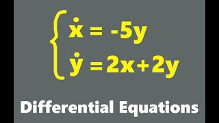 Solve the system of differential equations. Use eigen values and eigen vectors. x'=-5y; y'=2x+2y