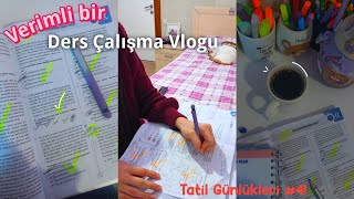 Verimli bir ders çalışma vlogu☕ | Tatil Günlükleri #4!