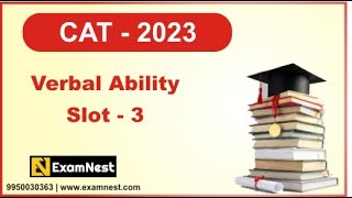 CAT - 2023 | VA | Slot - 3 | Original Questions | Solutions | Online Coaching | Verbal Ability