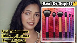 Review || Real Techniques makeup brushes from Flipkart || Affordable makeup brushes || real or dupe?