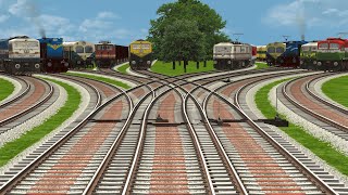 🔟 CRAZY TRAINS CROSSING ON BUMPY INDIAN TRAIN SIMULATOR | RAILROAD TRACKS | Train videos | trains