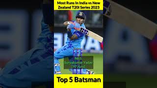 Most Runs In India vs New Zealand T20I Series 2023 🏏 Top 5 Batsman 🔥 #shorts #shubmangill #indvsnz