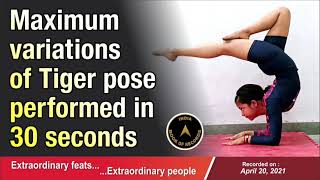 Maximum variations of Tiger pose performed in 30 seconds