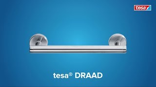 How to apply the chromed, round tesa® Draad bathroom grab bar