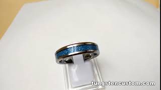 Tungsten Carbide Wedding Band Tungsten Silver Sky Blue Resin Inlay Celtic Dragon Knot Ring Men Women