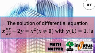 The solution of differential equation x dy/dx+2y=x^2 (x≠0) with y(1)=1, is