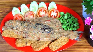 PECEL IKAN BELANAK PANGGANG TEMPE GORENG // Roasted mullet pecel and fried tempeh