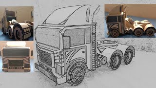 HOW TO MAKE CONTAINER TRUCK USING CARDBOARD | D.I.Y