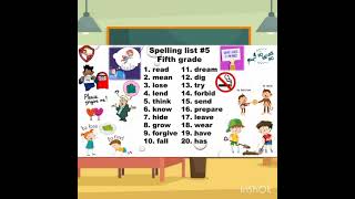 Spelling list 5. Fifth grade.