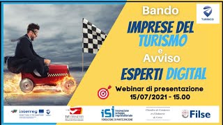 Turisico: webinar di presentazione bando imprese e avviso esperti