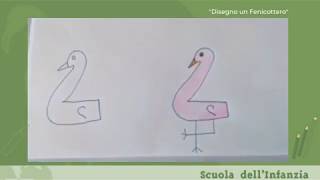 Disegno guidato - Imparo a disegnare un fenicottero