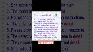 Learn English sentences using Detail #english #short #shortsfeed