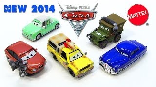 2014 Mattel Disney Cars Doc Hudson Denise Beam Cora Copper Todd the Pizza Planet Truck Sarge