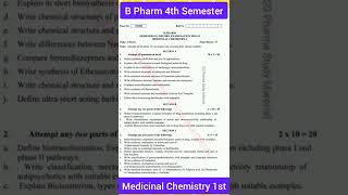 B Pharm 4th Sem.// Medicinal Chemistry 1st // Previous Year Question Papers // SG Pharma