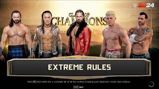 Cody Rhodes vs Damien Priest vs Cm Punk vs Seth rollins Vs Drew Mcintyre 5 Way Extreme Rules Match..