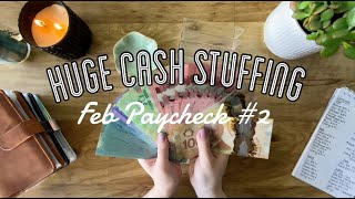 My BIGGEST Cash Stuffing Yet! | $2,140 | Feb Paycheck #2