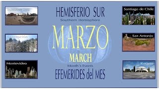 EFEMERIDES ASTRONOMICAS MARZO 2016. HEMISFERIO SUR