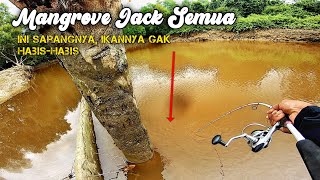 TARIKAN KUAT MANGROVE JACK DI SUNGAI AIR KERUH, HASILNYA LANGSUNG DI MASAK BUAT MAKAN SIANG