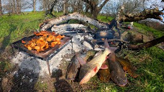 Pesca y Cocina en Arroyo Las Moscas, Fritanga de Bagres Moncholos y Aventura con Suscriptores