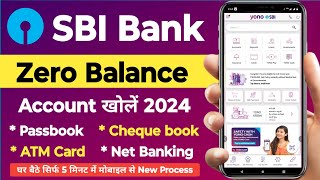 SBI Zero Balance Account opening 2024 New Process | sbi Account open online | Sbi yono account open