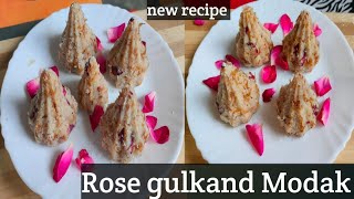 Rose gulkand modak recipe 😋/5min instant modak recipe/special modak recipe in hindi recipe 😋