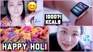 APPLE WATCH: HOW MUCH CALORIES DO I BURN?! | NOT AGAIN - CLUMSY GIRL | HAPPY HOLI! - VLOG #35