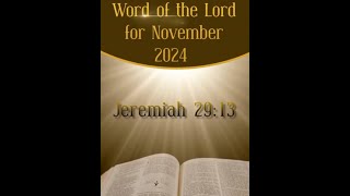 Word of the Lord for the Month of November 2024