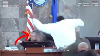 Man jumps bench and attacks judge in court