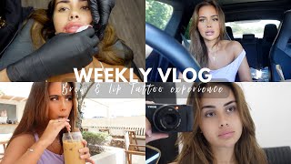 VLOG | getting my brows & lips tattooed, heatless curls, content day etc!