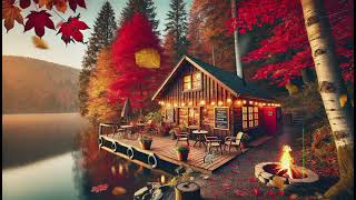 "Cozy Fall Coffee Shop by the Lake | Relaxing Views & Ambient Sounds 🍂☕"