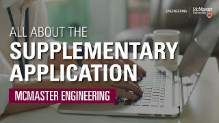 All about the Supplementary Application | McMaster Engineering