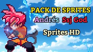 PACK DE SPRITES DE ANDRÉS GAMEN ANIMATIONS SSJ GOD (FC)  SPRITES HD