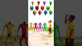 Yellow, Red, purple & green colour dancing alien vs me Caret head matching magical vfx 😍 #shots