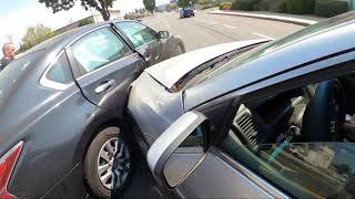 Car Getting T-boned On Motorcycle Dash Cam *Background*