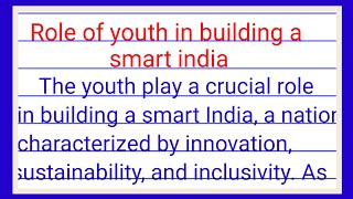 role of youth in building a smart india essay writing in english