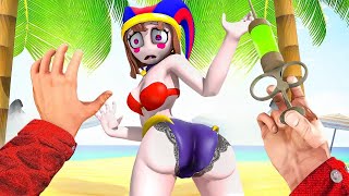 POMNI x JAX LOVE STORY on BEACH PARTY  Amazing Digital Circus Love Story in Garry's Mod!