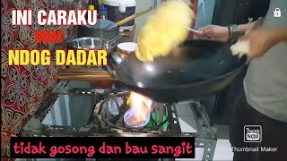 Membuat telor dadar ala pedagang[][]telor dadar enak dan lezat