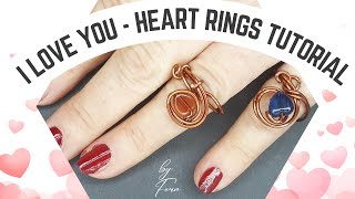 Rings 2 Heart/ Wire wrapped Ring Tutorial/ Wire wrapped Jewelry Rings/ Easy Wire Wrapped Ring DIY