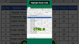 Highlight Blank Cells | Fill blank cells | #shorts | #excelshortsvideo #exceltricks #excel